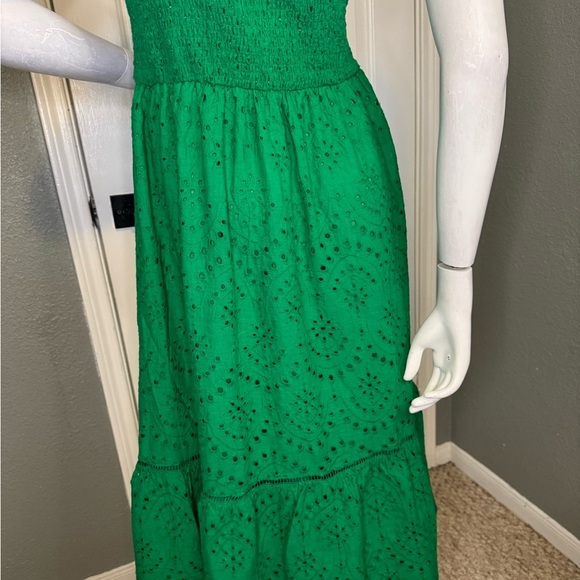 Simplee Women's Dress Green Sz M Crochet Sundress Boho Fairy VTG #113 - Picture 15 of 17